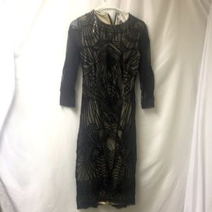 Js collections women illusion dress gown black size 0